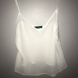 ralph lauren sheer white tank top